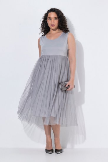 Ulla Popken 853879 Abito midi svasato Grigio - Vestiti midi - Abiti midi taglie comode