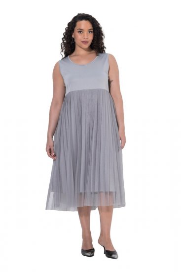 Ulla Popken 853879 Abito midi svasato Grigio - Vestiti midi - Abiti midi taglie comode