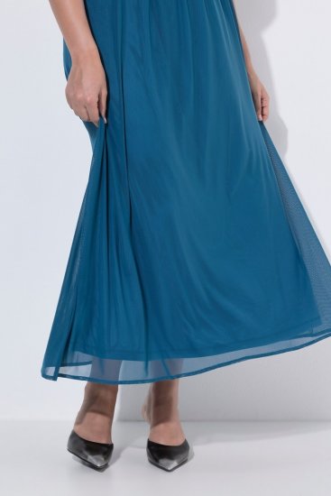 Ulla Popken 854031 Abito lungo senza maniche Petrolio - Vestiti maxi - Abiti maxi taglie forti