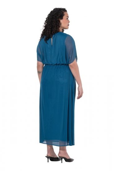 Ulla Popken 854031 Abito lungo senza maniche Petrolio - Vestiti maxi - Abiti maxi taglie forti
