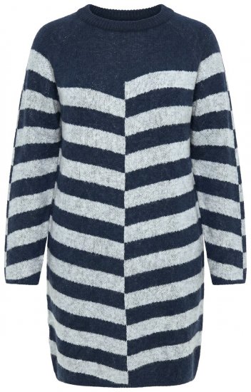 Ulla Popken 854095 Abito in maglia a maniche lunghe Blu scuro - Abiti - Vestiti per tutte le taglie