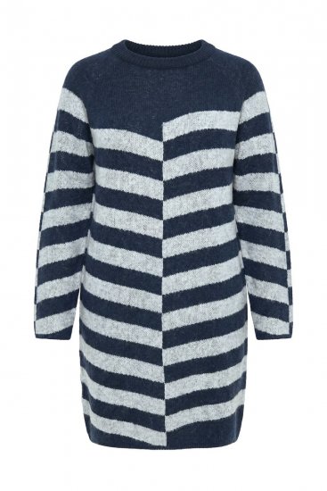 Ulla Popken 854095 Abito in maglia a maniche lunghe Blu scuro - Abiti - Vestiti per tutte le taglie
