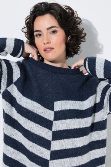 Ulla Popken 854095 Abito in maglia a maniche lunghe Blu scuro - Abiti - Vestiti per tutte le taglie