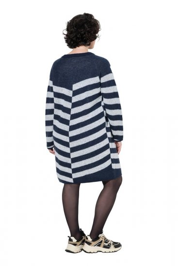 Ulla Popken 854095 Abito in maglia a maniche lunghe Blu scuro - Abiti - Vestiti per tutte le taglie