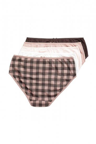 Ulla Popken 854114 Slip a quadri confezione da 5 Tortora - Slip - 