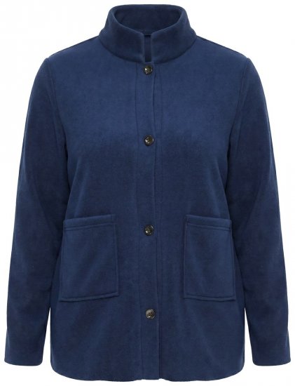 Ulla Popken 854200 Giacca in pile Blu scuro - Giacche - Giacche taglie forti da donna