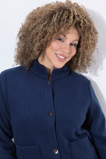 Ulla Popken 854200 Giacca in pile Blu scuro - Giacche - Giacche taglie forti da donna