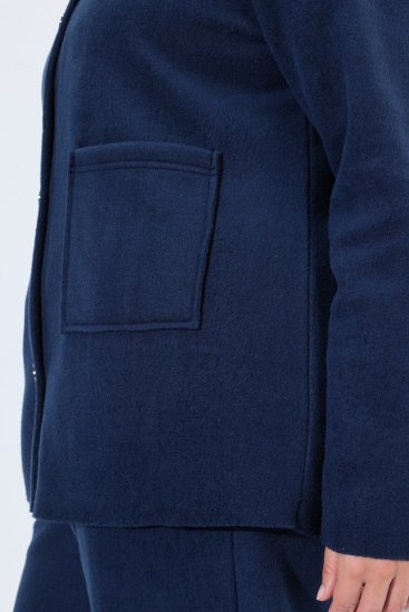 Ulla Popken 854200 Giacca in pile Blu scuro - Giacche - Giacche taglie forti da donna