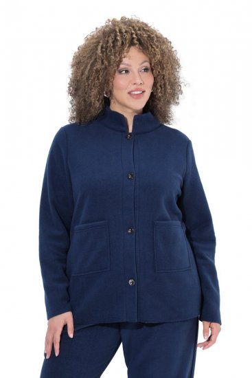 Ulla Popken 854200 Giacca in pile Blu scuro - Giacche - Giacche taglie forti da donna