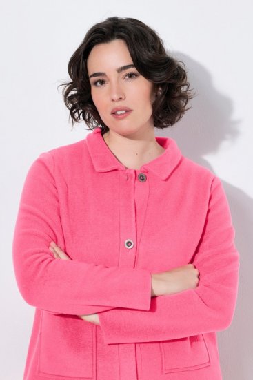 Ulla Popken 854200 Giacca in pile Rosa - Giacche - Giacche taglie forti da donna