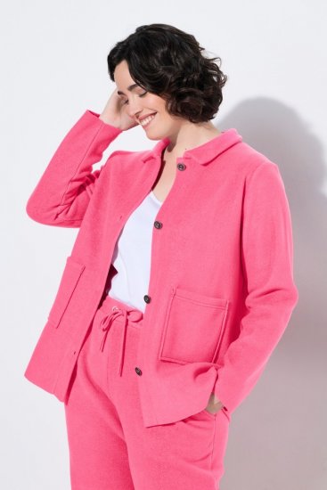 Ulla Popken 854200 Giacca in pile Rosa - Giacche - Giacche taglie forti da donna