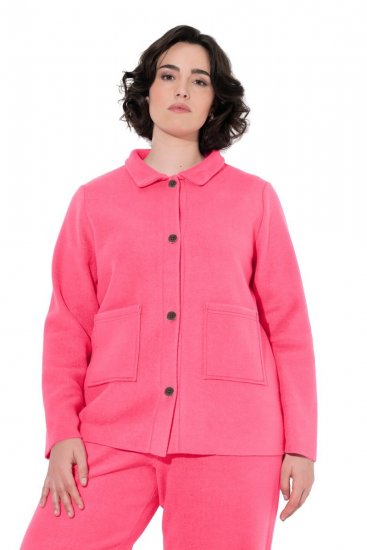 Ulla Popken 854200 Giacca in pile Rosa - Giacche - Giacche taglie forti da donna