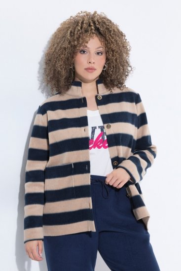 Ulla Popken 854366 Giacca in pile Marrone chiaro - Giacche - Giacche taglie forti da donna