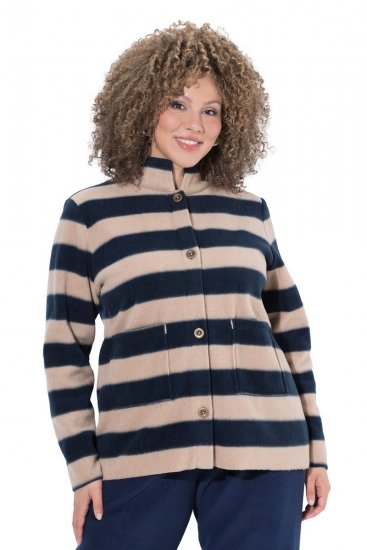 Ulla Popken 854366 Giacca in pile Marrone chiaro - Giacche - Giacche taglie forti da donna