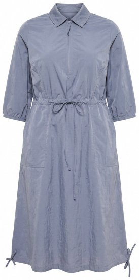 Ulla Popken 854413 Abito midi con coulisse Grigio - Vestiti midi - Abiti midi taglie comode