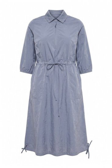 Ulla Popken 854413 Abito midi con coulisse Grigio - Vestiti midi - Abiti midi taglie comode