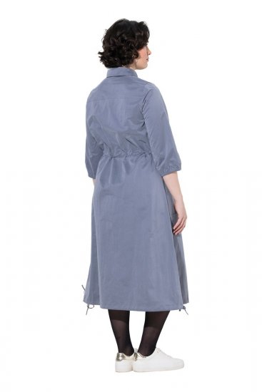 Ulla Popken 854413 Abito midi con coulisse Grigio - Vestiti midi - Abiti midi taglie comode