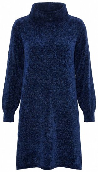Ulla Popken 854602 Abito in maglia a maniche lunghe con collo alto Blu scuro - Abiti - Vestiti per tutte le taglie