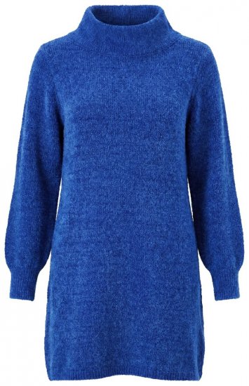 Ulla Popken 854602 Abito in maglia a maniche lunghe con collo alto Blu - Abiti - Vestiti per tutte le taglie