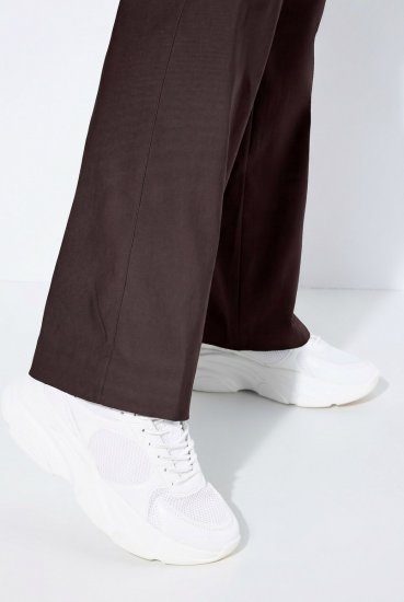 Ulla Popken 854910 Pantaloni stretch caldi con elastico in vita Marrone mogano - Pantaloni in tessuto - Pantaloni ampi taglie forti donna