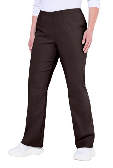 Ulla Popken 854910 Pantaloni stretch caldi con elastico in vita Marrone mogano - Pantaloni in tessuto - Pantaloni ampi taglie forti donna