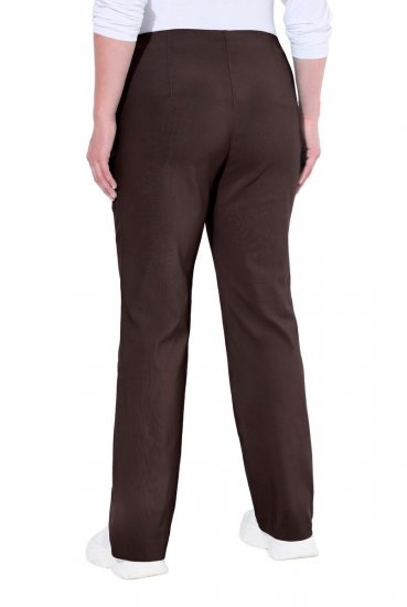 Ulla Popken 854910 Pantaloni stretch caldi con elastico in vita Marrone mogano - Pantaloni in tessuto - Pantaloni ampi taglie forti donna