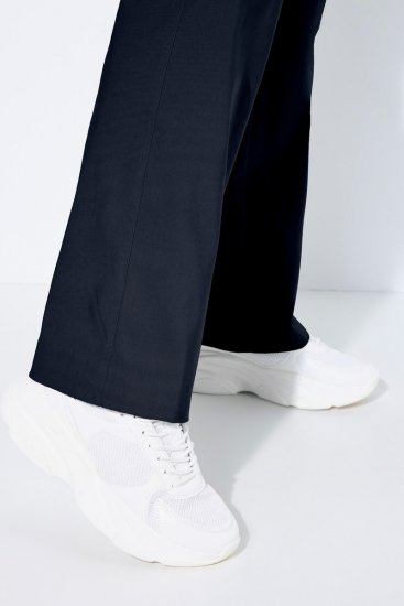 Ulla Popken 854910 Pantaloni stretch caldi con elastico in vita Blu scuro - Pantaloni in tessuto - Pantaloni ampi taglie forti donna