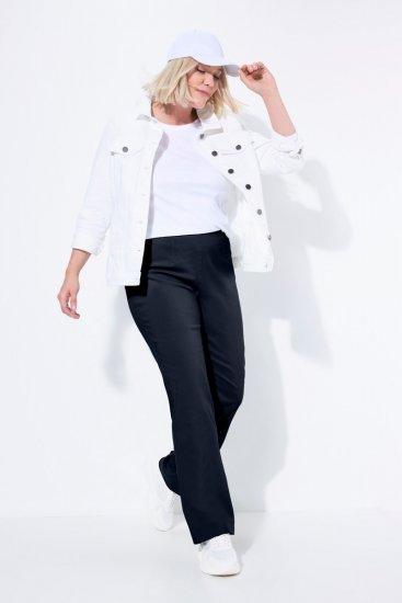 Ulla Popken 854910 Pantaloni stretch caldi con elastico in vita Blu scuro - Pantaloni in tessuto - Pantaloni ampi taglie forti donna
