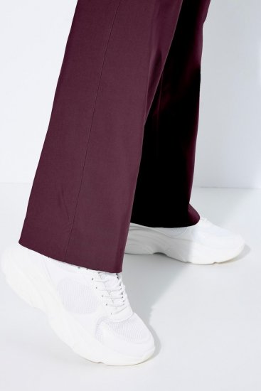 Ulla Popken 854910 Pantaloni stretch caldi con elastico in vita Melanzana - Pantaloni in tessuto - Pantaloni ampi taglie forti donna
