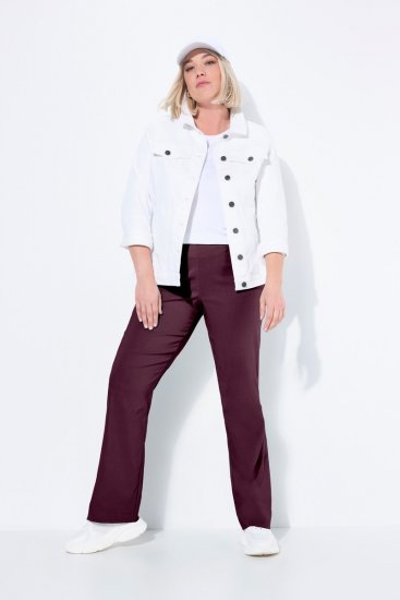 Ulla Popken 854910 Pantaloni stretch caldi con elastico in vita Melanzana - Pantaloni in tessuto - Pantaloni ampi taglie forti donna