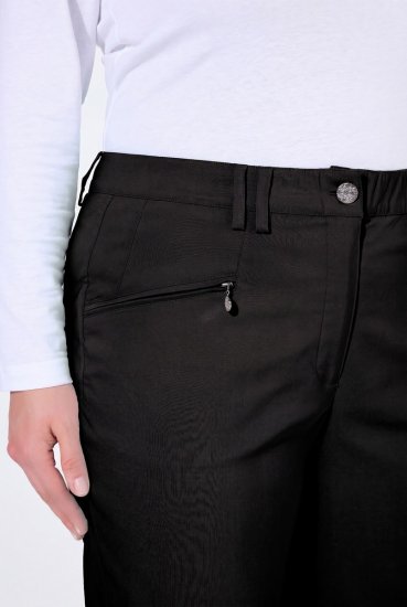 Ulla Popken 854987 Pantaloni stretch caldi con cintura comfort Nero - Pantaloni in tessuto - Pantaloni ampi taglie forti donna