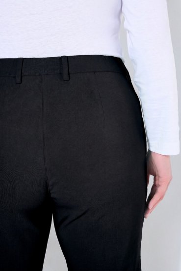 Ulla Popken 854987 Pantaloni stretch caldi con cintura comfort Nero - Pantaloni in tessuto - Pantaloni ampi taglie forti donna