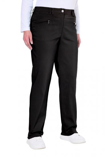 Ulla Popken 854987 Pantaloni stretch caldi con cintura comfort Nero - Pantaloni in tessuto - Pantaloni ampi taglie forti donna