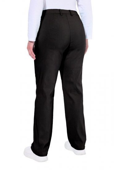Ulla Popken 854987 Pantaloni stretch caldi con cintura comfort Nero - Pantaloni in tessuto - Pantaloni ampi taglie forti donna