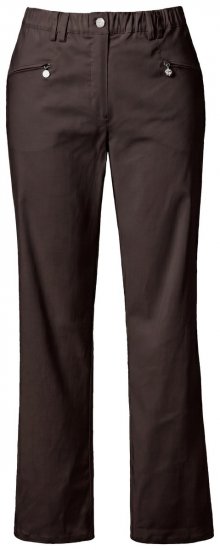 Ulla Popken 854987 Pantaloni stretch caldi con cintura comfort Marrone mogano - Pantaloni in tessuto - Pantaloni ampi taglie forti donna