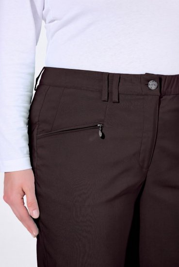 Ulla Popken 854987 Pantaloni stretch caldi con cintura comfort Marrone mogano - Pantaloni in tessuto - Pantaloni ampi taglie forti donna