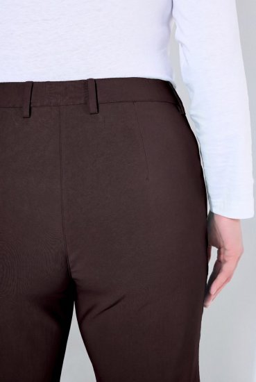 Ulla Popken 854987 Pantaloni stretch caldi con cintura comfort Marrone mogano - Pantaloni in tessuto - Pantaloni ampi taglie forti donna