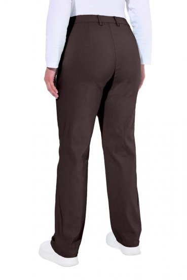 Ulla Popken 854987 Pantaloni stretch caldi con cintura comfort Marrone mogano - Pantaloni in tessuto - Pantaloni ampi taglie forti donna