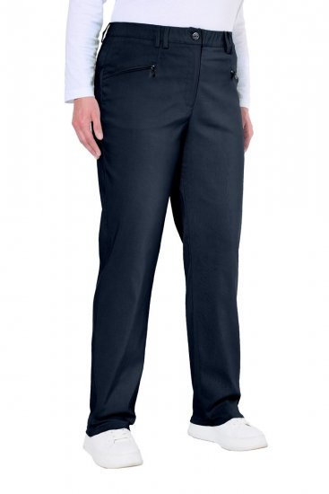 Ulla Popken 854987 Pantaloni stretch caldi con cintura comfort Blu scuro - Pantaloni in tessuto - Pantaloni ampi taglie forti donna