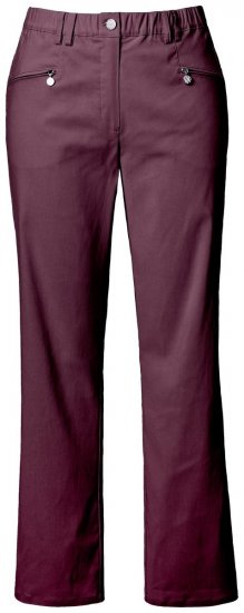 Ulla Popken 854987 Pantaloni stretch caldi con cintura comfort Melanzana - Pantaloni in tessuto - Pantaloni ampi taglie forti donna