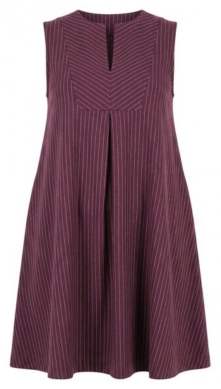 Ulla Popken 854988 Abito a righe Bordeaux - Vestiti midi - Abiti midi taglie comode