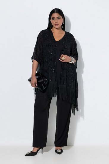 Ulla Popken 855134 Giacca di paillettes Nero - Giacche - Giacche taglie forti da donna
