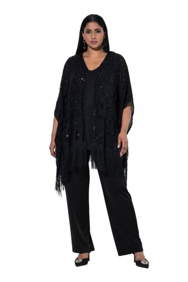 Ulla Popken 855134 Giacca di paillettes Nero - Giacche - Giacche taglie forti da donna
