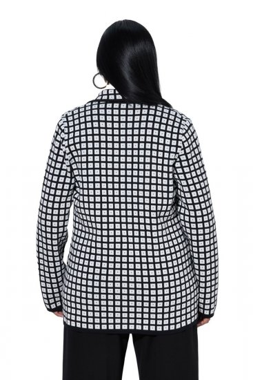 Ulla Popken 855173 Blazer in maglia a quadri Bianco panna - Blazer - Blazer Taglie Forti da Donna
