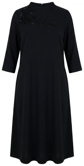 Ulla Popken 855373 Abito in jersey fantasia Nero - Abiti in jersey - 