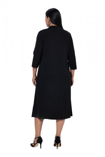 Ulla Popken 855373 Abito in jersey fantasia Nero - Abiti in jersey - 