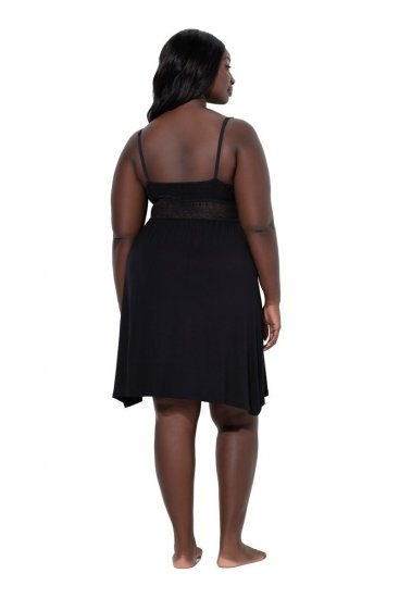 Ulla Popken 855428 Négligé con pizzo Nero - Camicie da notte - 