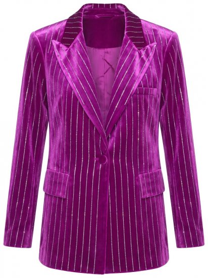 Ulla Popken 855499 Blazer in velluto con strass Magenta - Blazer - Blazer Taglie Forti da Donna