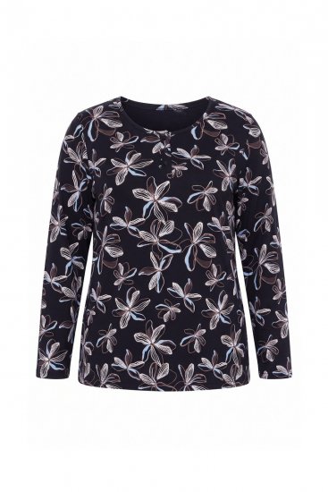 Ulla Popken 856134 Pigiama a fiori Nero - Pigiami/Loungewear - 