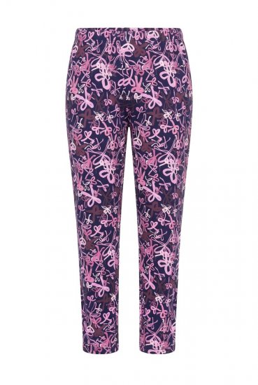 Ulla Popken 856141 Pigiama a maniche lunghe Blu scuro - Pigiami/Loungewear - 